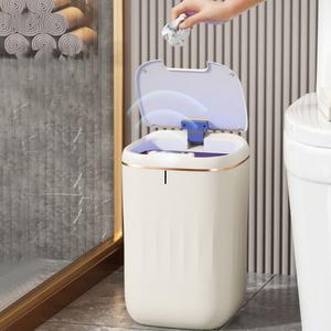 자동밀봉쓰레기통 대형 충전식 스마트 쓰레기통 뚜껑이 달린 주방 침실 거실 쓰레기 용기 터치리스 24L