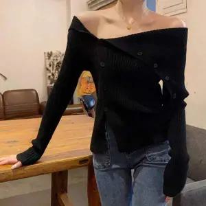 여리여리 DW73DZ32 언밸런스넥 여성 데일리 니트 티셔츠