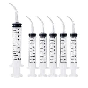 젠코 덴탈 커브드 팁 12cc 관개 주사기 구강 치과 액체용 사랑니 액체 및 편도 결석용 플라스틱
