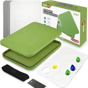 KOVIEDE ? 팔레트 및 아크릴 물감 미니어처 페인팅 물감용 2-in-1 스테이 보습 용지 100매 스펀지