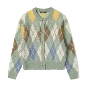 여성 클래식 아가일 패턴물 카디건 HC1GD50DJ-1