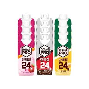 닥터유 프로 단백질 드링크 24g 딸기+초코+바나나 250ml 4개씩 (총 12개)