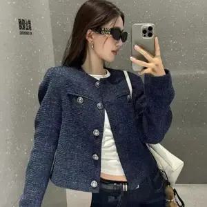 여성 자켓 크롭 노카라 데일리 여성 트위드 자켓 가을