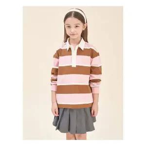 매장정품 [빈폴키즈] 스트라이프 럭비 긴팔 티셔츠 핑크 (BI5841U02X) 244367