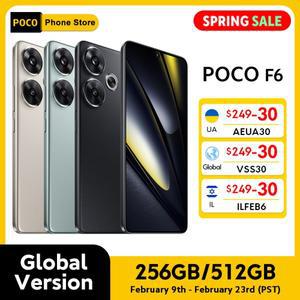 POCO F6 글로벌 버전 휴대폰, 스냅드래곤 CrystalRes AMOLED 도트 디스플레이 NFC 5G 터보 충전, 8s Gen