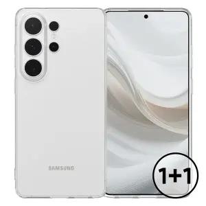 모란카노 1+1 갤럭시 S26 울트라 슬라임 투명 휴대폰 플러스 케이스