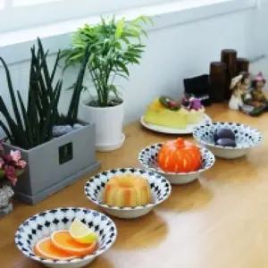 일본 메르디앙 찬기 4P세트 2size센스있는 플레이팅 독특한 유럽풍 도자기그릇 예쁜접시 반찬 다용도 아기