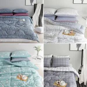 국내산 포근한 차렵이불 침구 간절기 기숙사Q면이 더블 누빔 슈퍼싱글 솜이 간이 이불