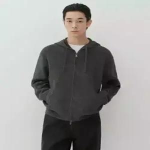 [매장정품] musinsastandard 워셔블 수피마 코튼 니트 후디드 집업 [미디엄 그레이]