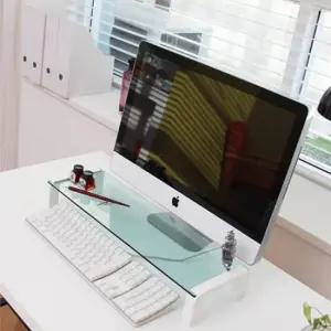 플라스틱 1단 선반 강화유리 모니터 받침대 550mm