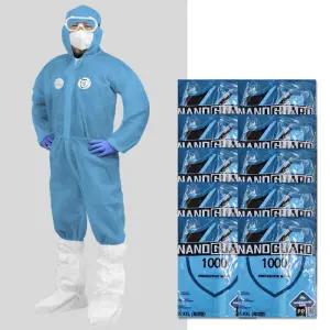 10벌 일회용 PP원피스작업복 청색 블루 방진복 부직포 보호 방역복 농장 분진 산업용 도장복