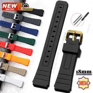 다채로운 18mm 밴드 부드러운 실리콘 스트랩 여성 남성용 방수 팔찌 사각형 시계줄 고무 A168/158/159/F91W 유니버설