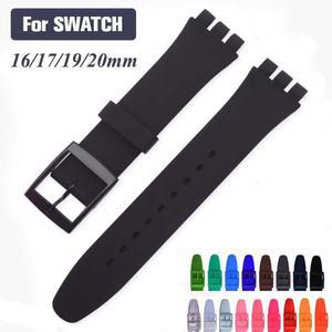 견본에 대 한 16mm 17mm 19mm 20mm 부드러운 실리콘 시계 남자 교체 다채로운 팔찌 밴드 투명 스트랩 여자