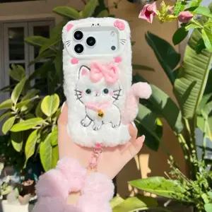 털 고양이 폼폼 스트랩 갤럭시S26 플러스 울트라 케이스