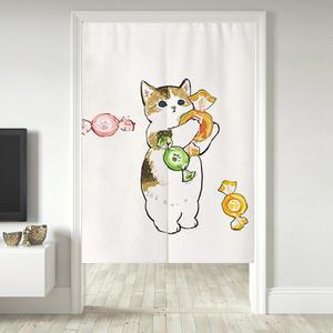 고양이 노렌 공간분리 베란다 커튼 주방 가리개 중문 패브릭 가림막