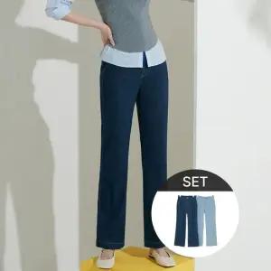 데일리 니팅 데님 팬츠 2종세트