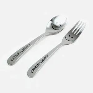 DMK 스테인리스 캣킨 아동 스푼 포크 세트 OPP포장 W163E06