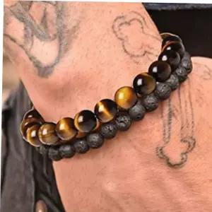 화산석 남자팔찌 행운 남성팔찌 호안석팔찌 오닉스 불교 소원