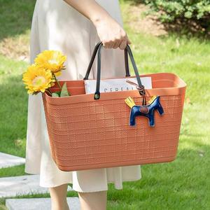 대형 목욕 바구니 빅사이즈 쇼핑 플라스틱 핸드백 피크닉 가방 장바구니