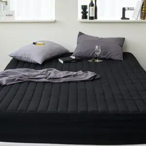 먼지없는 누빔 매트리스커버 F 블랙 단품 침대커버