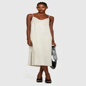 [시슬리]브이넥 사이드 슬릿 원피스 (4UOSLV05T)