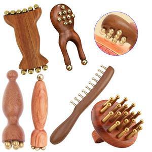 1개입 경락 마사지 빗 구리 샌달우드 미세 이빨 침술 괄사 두피 브러시 릴랙스 바디