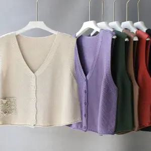 여성 니트조끼 간절기용 빅사이즈 여성용 중년