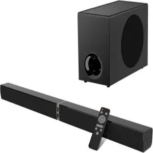 서브우퍼가 있는 MZEIBO 사운드 바 120W 스마트 TV 서라운드 홈 시어터 시스템 블루투스 5.3 오디오 ARC