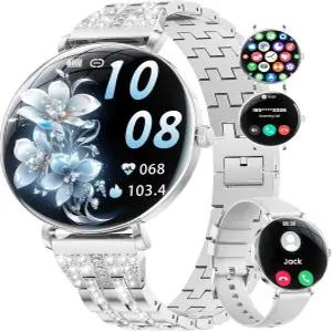 여성용 LIGE 초박형 스마트워치(응답/전화 걸기) 심박수가 있는 1.43인치 상시 디스플레이 스마트워치 의류