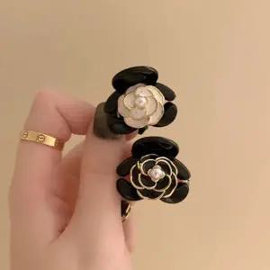 까멜리아 꽃 집게 핀 여성 헤어 집게 핀 반묶음 헤어핀