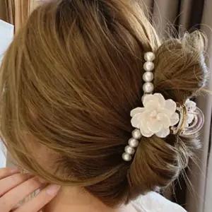 꽃 장식 헤어핀 데일리 플라워 진주 여성 집게 핀 고급 웨딩