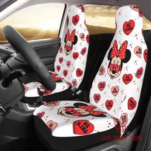 미키 만화 캐릭터 자동차 시트 커버 사계절 AUTOYOUTH 러브 앞뒤 플로킹 천 쿠션 섬유