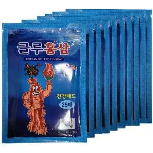 특허제품 글루홍삼 건강 패드 250매 한방 찜질 붙이는 파스형 인삼 파스 홍삼 효도선물