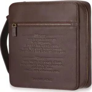 댄시데이지 가죽 성경 표지 여성용 교회 가방 및 남성용 책 손잡이 뒷주머니 지퍼 북마크 이사야 43 2