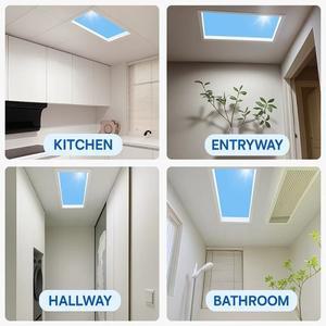 220V 새로운 스타일의 블루 스카이 스마트 천장 램프 (욕실 주방용) 자연광 실내 장식 리모컨 및 앱 포함