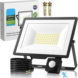 야외 모션 센서 보안등 30W 50W 100W LED PIR 투광등 차고 정원 파티오용 IP66 방수