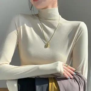 폴라티 베이직 반폴라 이너 여성 목폴라 폴라티 티셔츠 기본 겨울 이너웨어