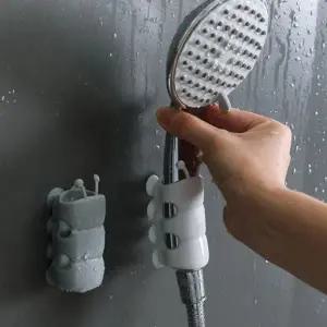 욕실 샤워기 거치대 이동식 벽걸이 문어발 흡착식 샤워기 거치대 홀더 벽면 없는 손상 용품 강력