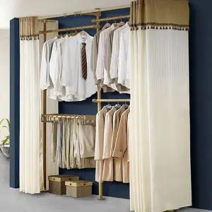 커튼형 행거 공간활용 시스템 조립식 드레스 룸 행거 옷걸이 수납 수납장 방옷장 침실