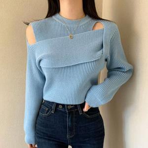 어깨트임 긴팔 어깨트임니트 숄더 오프숄더 어깨 언발 트임