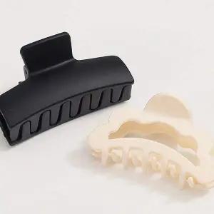 무광 099OYC81 매트 사각 웨이브 헤어 집게핀 2p 세트 머리핀