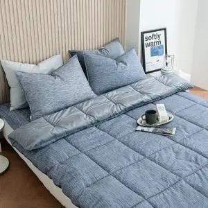 퀸이불 엘레나 먼지없는 극세사이불 Q 네이비 1P 겨울 이불 극세사차렵이불