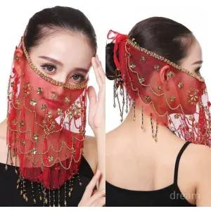 인도 가리개 공연 면사 스카프 무용 얼굴 쉬폰