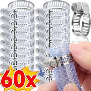 6-29mm 스테인레스 스틸 후프 클램프 조정 가능 호스 수도꼭지 물 파이프 패스너 웜 기어 클립 나사 잠금