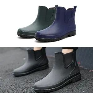 남성 무광 패션 미들 레인부츠 장마철 장화 작업화 cis4+2BKI