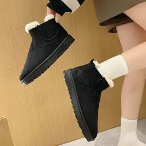 여자 3컬러 신고 벗기 편한 방한 겨울 첼시형 털부츠 여자부츠 로퍼 통부츠 방한화
