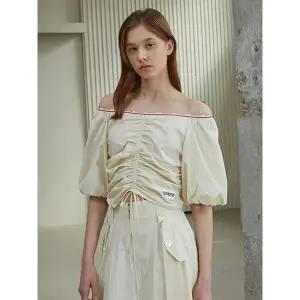 [하프클럽/에고이스트]밴드 레터링 오프숄더 블라우스 크림 EP2WB560