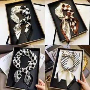 정사각형 패턴 여자스카프 실크 6종 데일리 여성 IYM1+3PTC