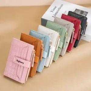 8컬러 악어가죽 패턴 메탈 스냅버튼 반지갑 동전수납 WFB54E7