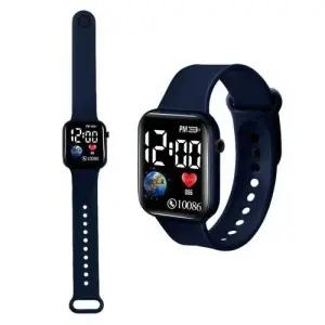 전자 LED 학생 컬러 여자 남자 밴드 사각 손목 시계 WF953F1